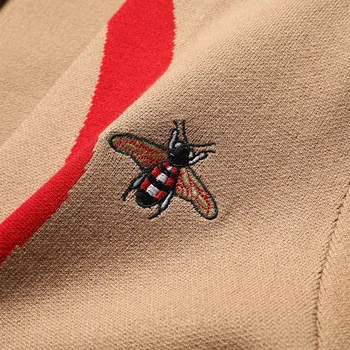 Висококачествен брендовый вязаный жилетка с бродерии Little Bee, мъжката есенно-зимния нов модерен случайни пуловер, палто за мъже