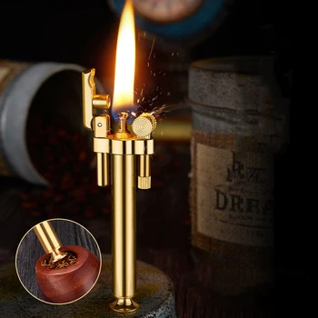 Висококачествена керосин запалка от чиста мед, аксесоари за цигари, преносима, специално за тръби, необичайни устройства за запалки за мъже