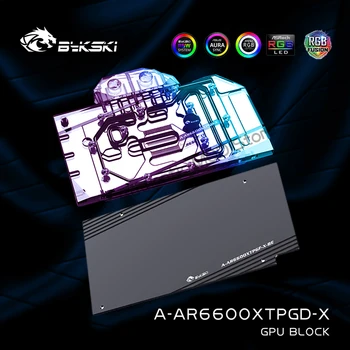 Воден блок на графичния процесор Bykski За Радиатора на видеокартата Asrock Radeon RX6600XT Phantom Gaming D, VGA Охладител A-AR6600XTPGD-X