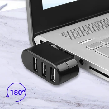 Въртящи 3 порта USB 2.0 сплитер hub OTG високоскоростен адаптер за предаване на данни за PC, лаптоп MacBook Pro Air универсални USB концентратори