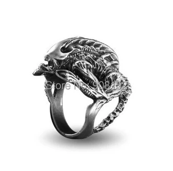 Голям пръстен с чудовището, пръстен в стил готик, пънк, размер САЩ на 11 # ~ 12#