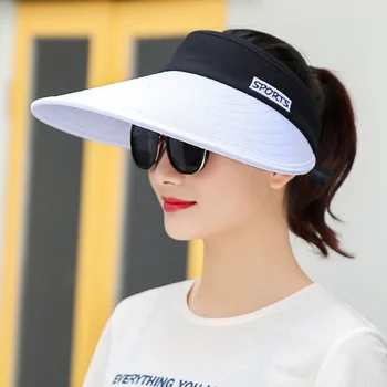 дамска лятна шапка с сенника цвят, широка шапка, плажна шапка, регулируем UV-защита, дамска шапка, упаковываемая