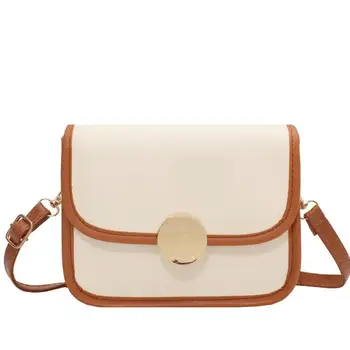 Дамска чанта, модерен луксозна висококачествена дамска чанта-месинджър с едно рамо, проста однотонная преносима малка квадратна чанта за момичета