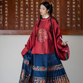 Дамски потник в китайски стил Ханфу, риза с кръгло деколте и ръкав Пипа, дрехи за cosplay, костюми за древните народни танци, облекла за рейва