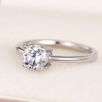 Дамски пръстени Huitan сребрист цвят, пасианс, кубичен цирконий, елегантен пръстен за сделки сватби за една дама, модни бижута на едро