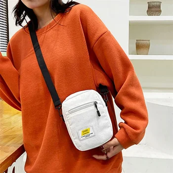 Дамски чанта през рамо модни холщовая чанта-месинджър на мълния, есенно-зимна многопластова градинска чанта през рамо
