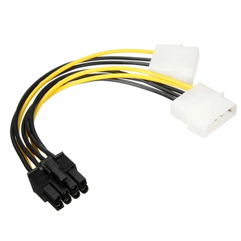 Двойна 4pin-8pin кабел-адаптер PCI-E Кабел-адаптер за захранване на графичната карта 180 W захранващ кабел