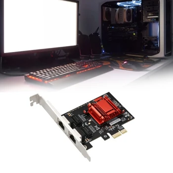 Двухпортовая Мрежова карта PCI X1 Gigabit Карта за 82575 и 6 Ethernet Адаптери 1000 Mbps с 2 Порта, RJ-45 за вашия Desktop