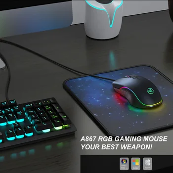 Детска мишката цветна светещ детска жичен мишката ергономия USB жичен детска мишката, за КОМПЮТЪР, лаптоп, офис игра