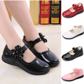 Детски Обувки Обувки за Момичета Пролетно Детски Обувки 7-12 Години Черни Обувки на Принцесата Подметка Корейската Версия на Студентска Танцова Обувки