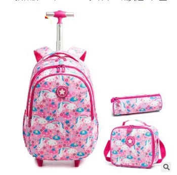 Детски училищни чанти-раница на колела, детска чанта за количка на колела, училище раница на колела за момичета, пътни чанти-колички за багаж
