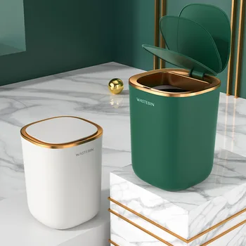 Домакински кухненски тоалетна за всекидневната, луксозно напълно автоматично интелигентно индукционное кошчето за боклук с капак, кухненски кофа за боклук