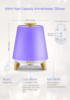 Доставка на Нови Идеи продукт 2022 Решетки Етерични Масла Овлажнител Музикален Говорител за Ароматерапия