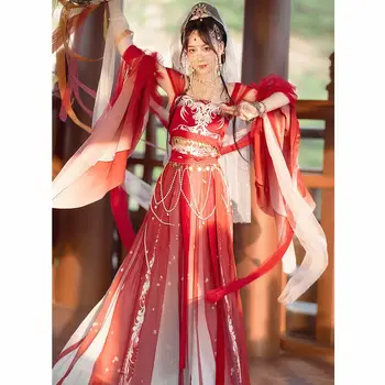 Древнекитайский Цзялуо Дуньхуан Летяща принцеса Екзотичен стил момиче Супериорна елемент Ханьфу Хан Стил на обличане западен регион