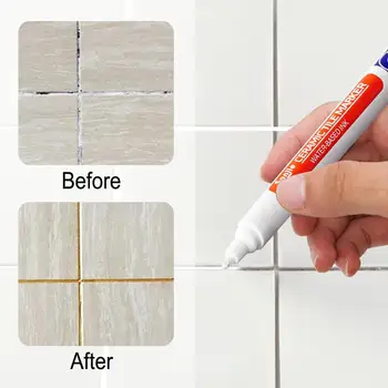 Дръжка за фугиране на плочки Водоустойчив маркер Цветна писалка за шев в стената за плочки на пода, в банята, за дезинфекция, за ремонт на фуги, почистващи препарати, боя