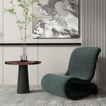 Единична разтегателен диван и фотьойл, прост дизайн, модерна лампа за четене, луксозна метална италианската минималистичная мебели за творчество и отдих