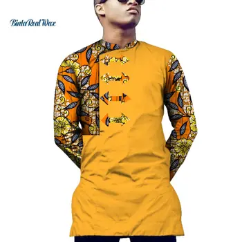 Ежедневна мъжка риза, африканска облекло, риза с принтом Дашики, върхове със стрелки, традиционни африкански дрехи Басейн Riche, WYN551