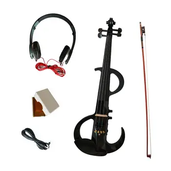 Електрическа цигулка в твърд калъф Акустична цигулка с скрипичными аксесоари Троен смычок Набор от електрически цигулки за сценичното представяне възрастни