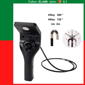 Ендоскопска камера ELAMI 4 начина на 3 м артикулирующий инспекция 6 мм WIFI безжична видът на управление на Промишленото 6 светодиода с футляром за инструменти