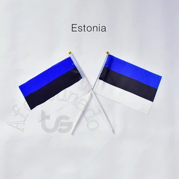 Естония 14*21 см., 10 парчета, флаг, размахивающий флаг, национален флаг за среща, на парад, партита.Подвешивание, за украса