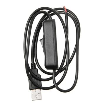Жак 5V USB 2.0 2Pin, 2-жичен кабел за зареждане захранване, кабел, 1 м-тел с ключ