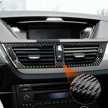 За BMW X1 E84 2013 2014 2015 централните вентилационни отвори за климатика и от двете страни, етикети от настоящето въглеродни влакна, аксесоари за интериор на автомобила