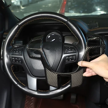 За Ford Ranger Wildtrak 2015-22 ABS карбон/червен етикет върху волана на колата, декоративна рамка, аксесоари за интериор на автомобила