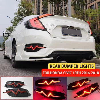 За Honda Civic 10th 2016-2018 Led Задна Светлина Авто Броня Рефлектор Лампи Автомобилни Аксесоари Градски Стоп-светлина мигач Задна Светлина