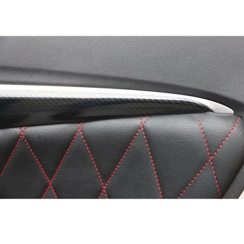За Honda FIT 2014-2018 Декоративни ленти за интериорна врата панели на автомобила, стикери, аксесоари за полагане на автомобила, ABS, въглеродни влакна, 4 бр.