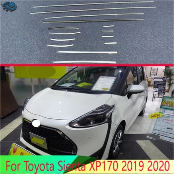За Toyota Sienta XP170 2019 2020 Автомобилни аксесоари, Дръжка за полагане на тяло от неръждаема стомана, прозорец гарнитура, прозорец ивица, на финала