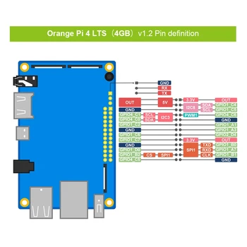 За Ориндж Пи 4 LTS 4GB Rockchip RK3399 16GB EMMC Development Board + Блок захранване 5V4A + Акрилен Корпус + Вентилатор за охлаждане Plug EU