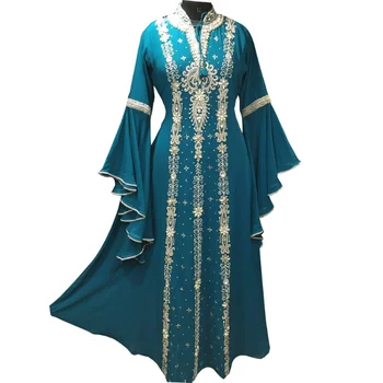 Зелени caftans от Мароко, Дубай, рокля Фараша Абайя, дълга рокля, европейски и американски моден тренд