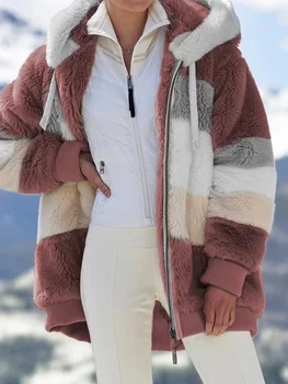 Зимна руното яке, дамски връхни дрехи от изкуствена овча кожа, палта, мъжки топло удебелена яке от фугу агне, дамски велурени кожени якета, палта
