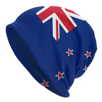 Зимна топла вязаная шапка унисекс, мъжки дамски нова зеландия флаг, стръмни тюбетейки, шапка за възрастни, градинска ски шапчица