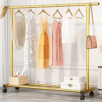 Златни подови метални закачалки за дрехи премиум-клас, закачалка за дрехи за спални, организация, хол, декорации за дома Perchero Pared