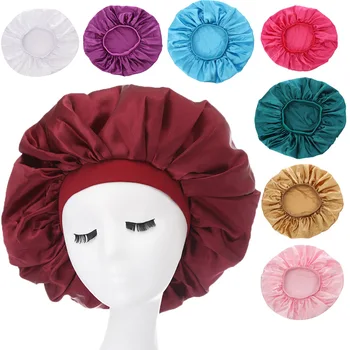 Изберете 3 Големи женски нощни капачките за сън, копринени разтеглив, шапки за защита на косата, капор за грижа за косата унисекс, питие, сатен шапчица за баня