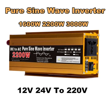 Инвертор dc 12 v/24 В променлив 220 v 50 Hz 1600 W 2200 W 3000 W Трансформатор за Напрежение Преносими Авто Слънчев Конвертор Източник на Захранване Универсален