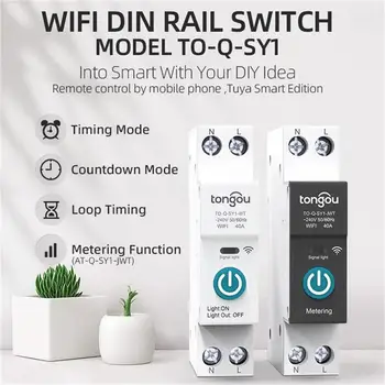 Интелигентен автоматичен прекъсвач SASHA WIFI с дозатор 1P 63A Rail DIN за smart home Безжично дистанционно управление за приложения