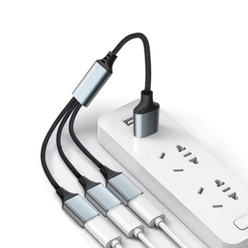 Кабел-USB адаптер/Type C за мъже и 3 USB за жени, USB сплитер, конвертор на кабела, на няколко набиране на средства за лаптоп, таблет, DXAC