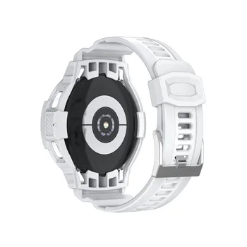 Калъф + каишка за Samsung Galaxy Watch 4 Аксесоари за каишка Бял черен силиконов спортен гривна Correa Galaxy Watch 4 каишка 42 мм 44 мм