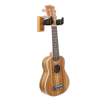 Китара кука, основа от масивна дървесина, монтиран на стената, самостоятелно блокиране, подходящ за китари/хавайска китара, Издръжлив и лесен за инсталиране