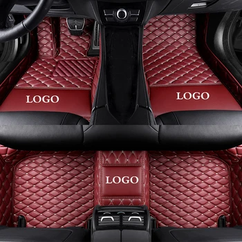 кожени автомобилни постелки с логото на Toyota Rav4 2009-2014 2015 2016 2017 2018 Потребителски автоматично Накладки за краката авто килим калъф