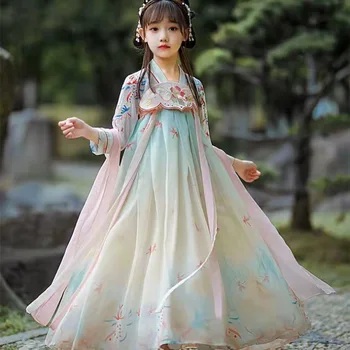 Коприна на роклята Hanfu за момичета, детски принцеса рокля фея, кимоно, китайците традиционната рокля за народни танци, cosplay костюм Hanfu за момичета