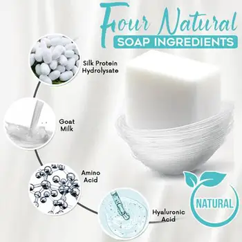 Копринените протеиновое сапун за кожата и козе мляко, Коприна сапун овлажняващ отбеливающее средство за лице и тяло