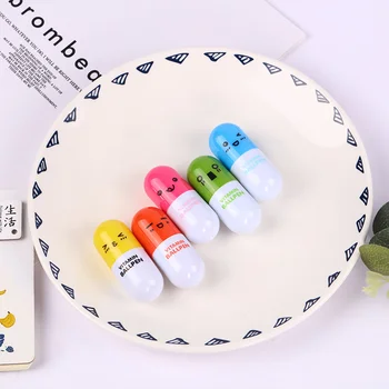 Креативен дизайн на таблетки с витамин усмивка, еластична химикалка химикалка, училищни химикалка химикалка, детски канцеларски материали