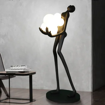 Креативна гуманоидная художествена скулптура, лампа за украса на богинята на танца, led под лампа, подходящ за търговски центрове и семейства