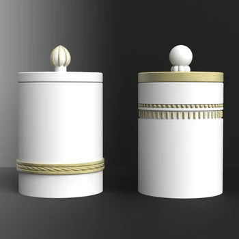 Креативна чаша за свещи Силиконова форма на Конкретна банка за свещи с капак Форма на Европейският модел на Цилиндричен контейнер за свещи скоростна инструмент форма