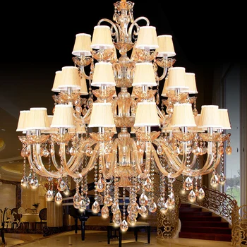 Кристален полилей, модерна лампа за дневна, спални, хотелски лампи в лоби в европейски стил, с луксозна вила, творчески ресторант осветителни тела