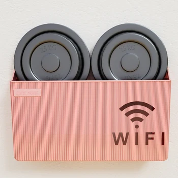 Кутия за съхранение на рутер Безжичен Wi-Fi стенен пластмасов органайзер скоростна кабелна скоба хранене кутия за организатор на рутера, полици за съхранение на кабела