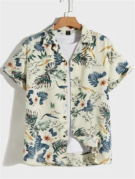 Летни мъжки ризи с 3D принтом в цветенце, топ, Хавай, плаж, градинска облекло Y2k, градинска реколта дрехи Harajuku на едро